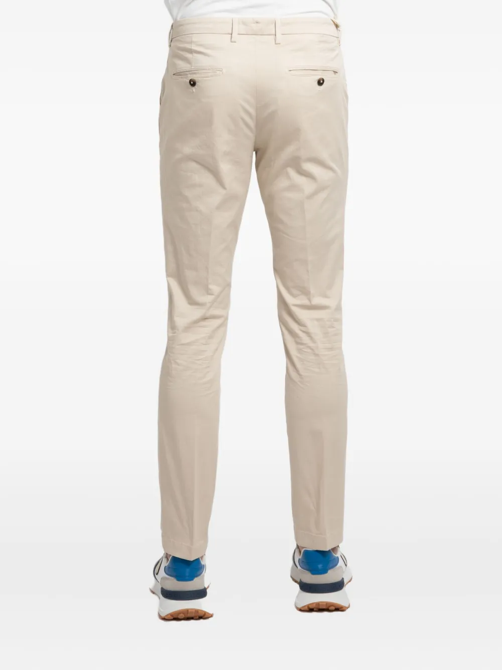 Cruna Button-fastening Trousers In Neutral