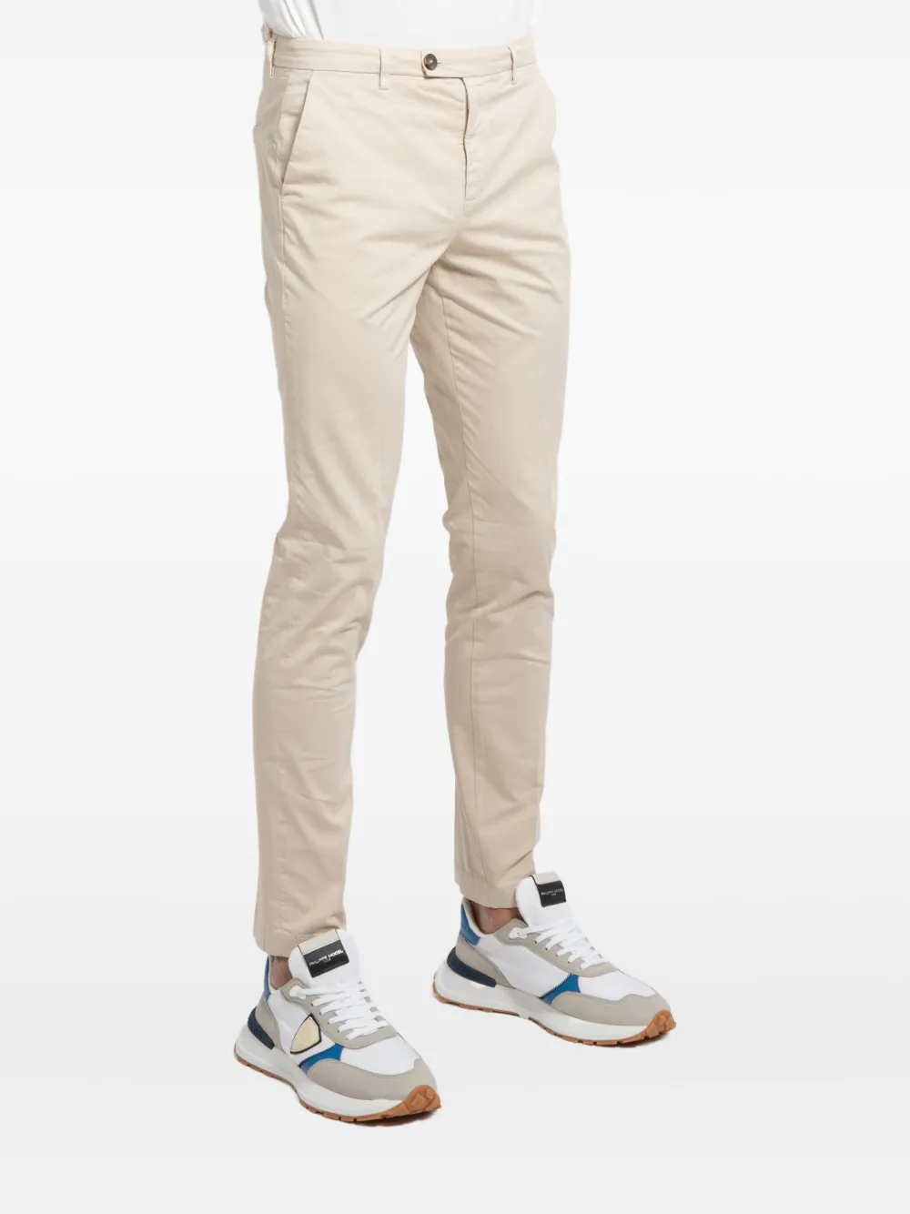 Cruna Button-fastening Trousers In Neutral