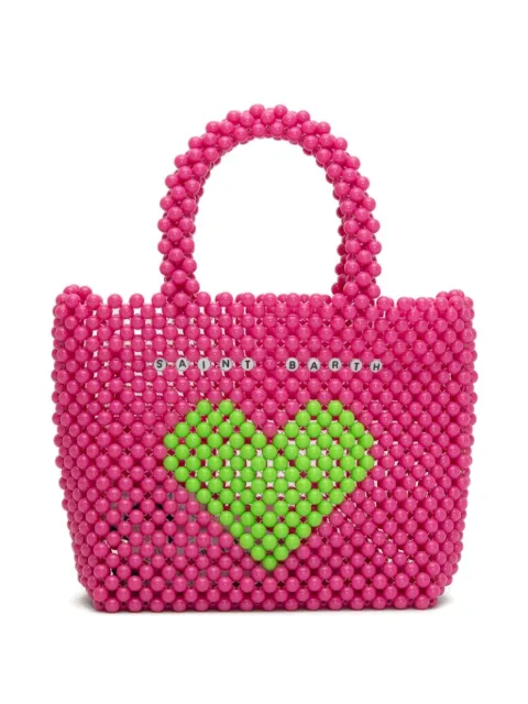 MC2 Saint Barth tote con corazón y mostacillas