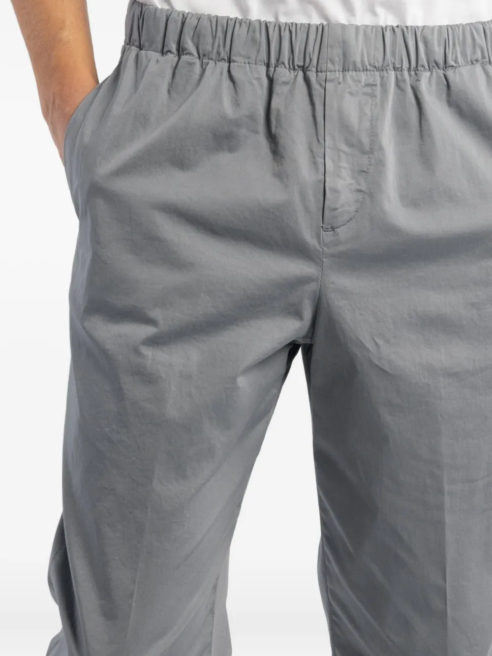 Cruna Elasticated-waist Cuffed Trousers In Gray