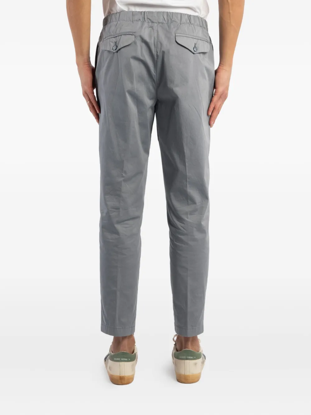 Cruna Elasticated-waist Cuffed Trousers In Gray