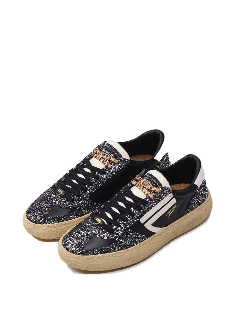 Puraai Sneakers met glitters - Zwart