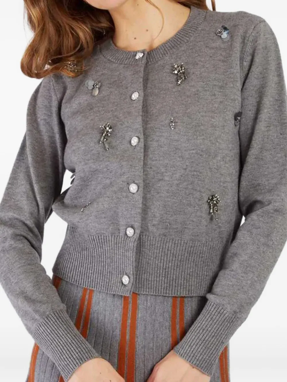 Derhy Beverly pearl-embellished ribbed cardigan | Cardigans | Image 2