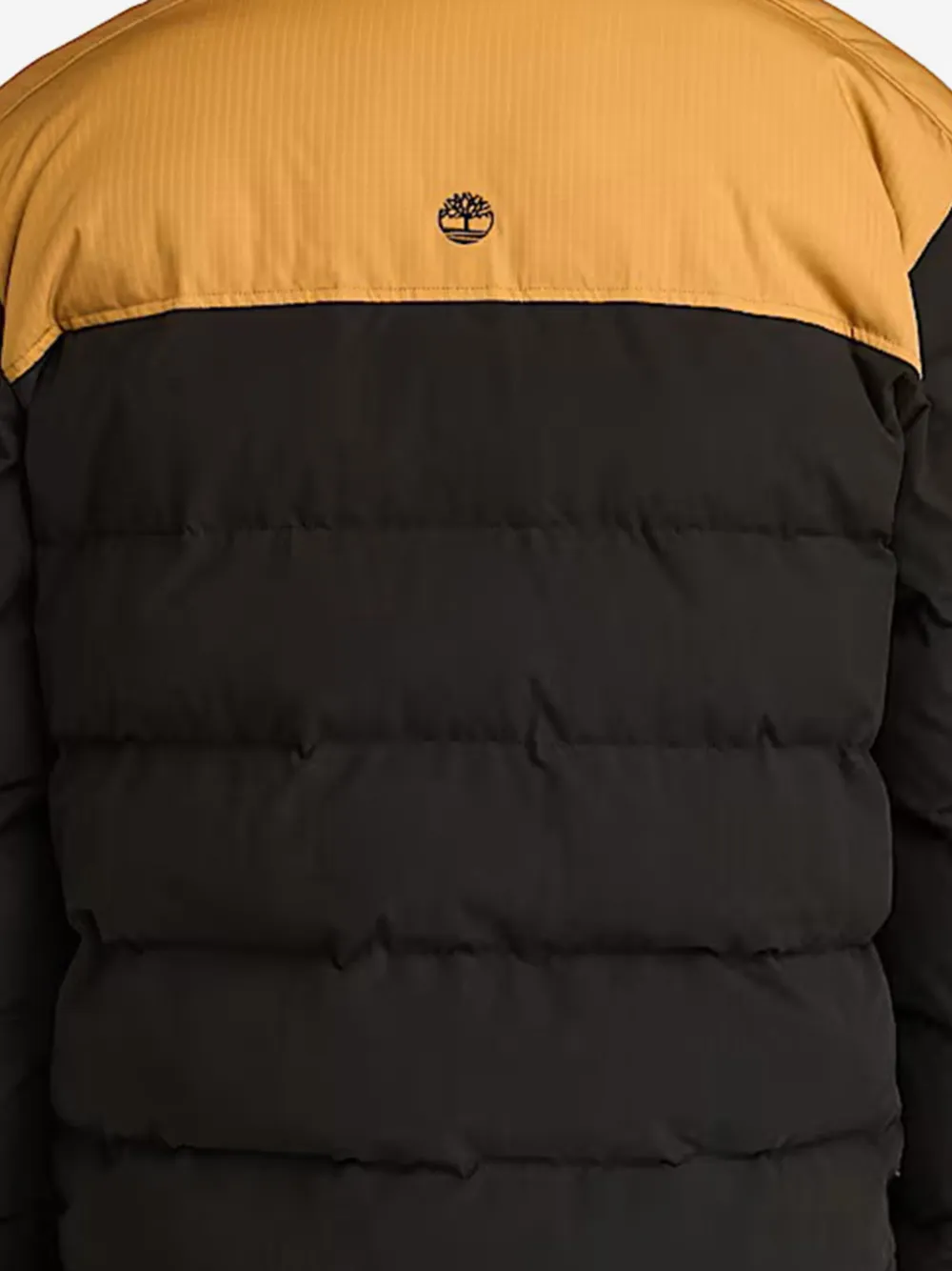 Timberland Tweekleurige gewatteerde jas met hoge hals Zwart