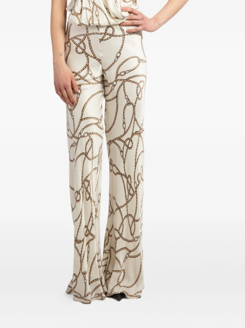 Maestri chain-print trousers | Neutrals | Image 1