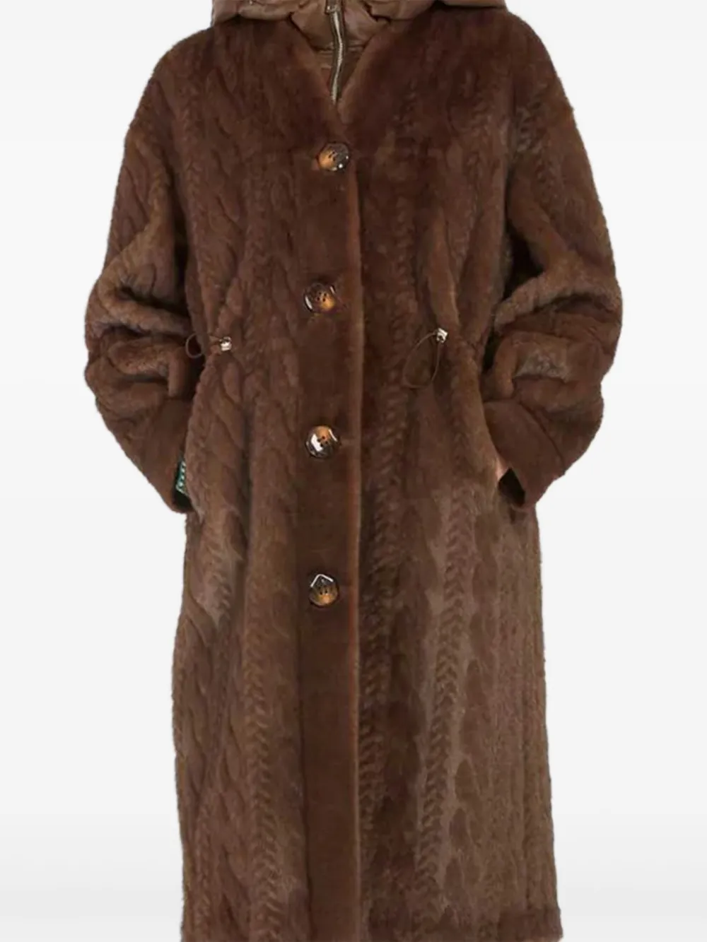 Derhy Riverdale hooded button coat | Brown | Image 1
