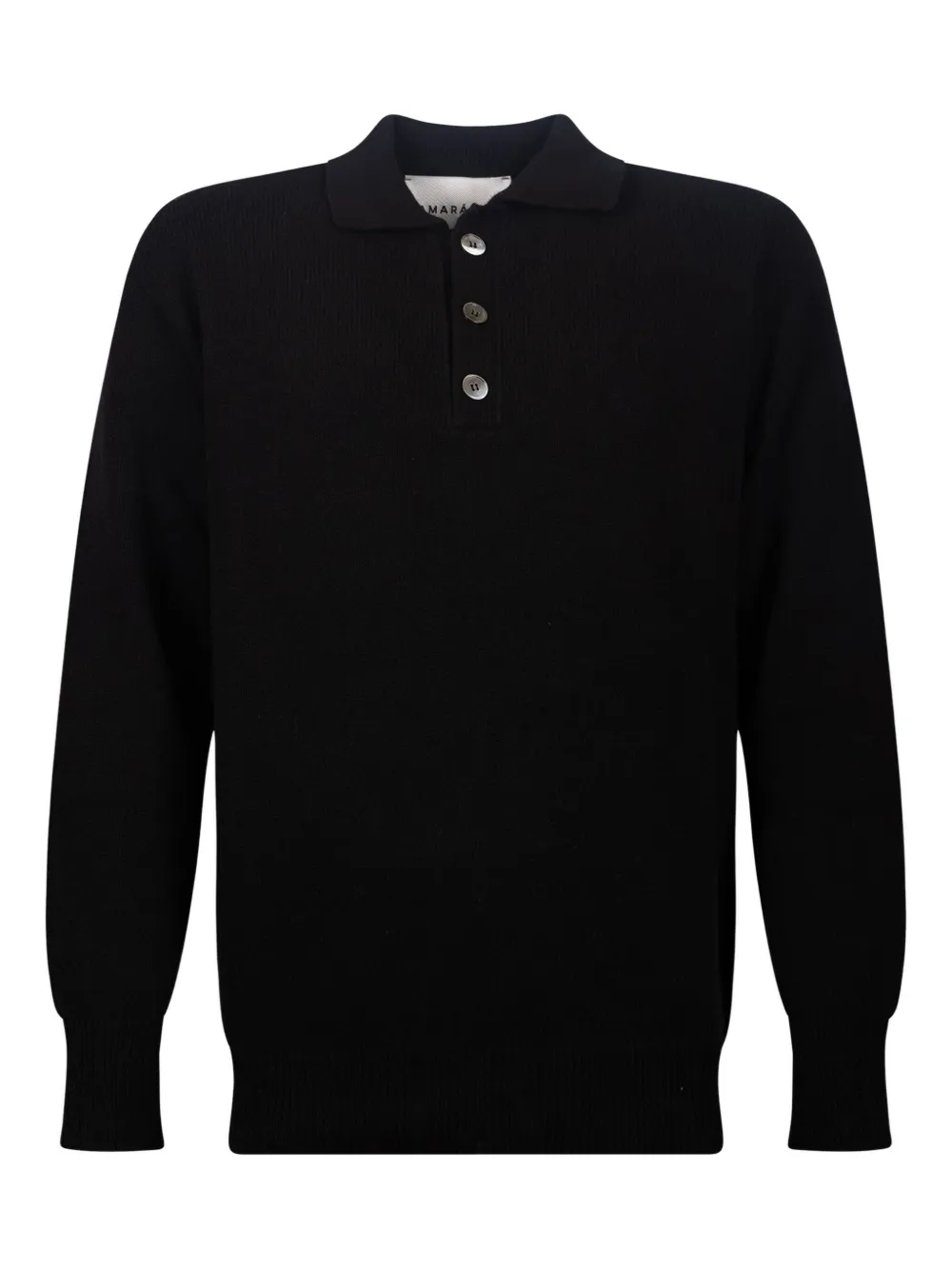 AMARANTO  ribbed button sweater | Black | Image 1