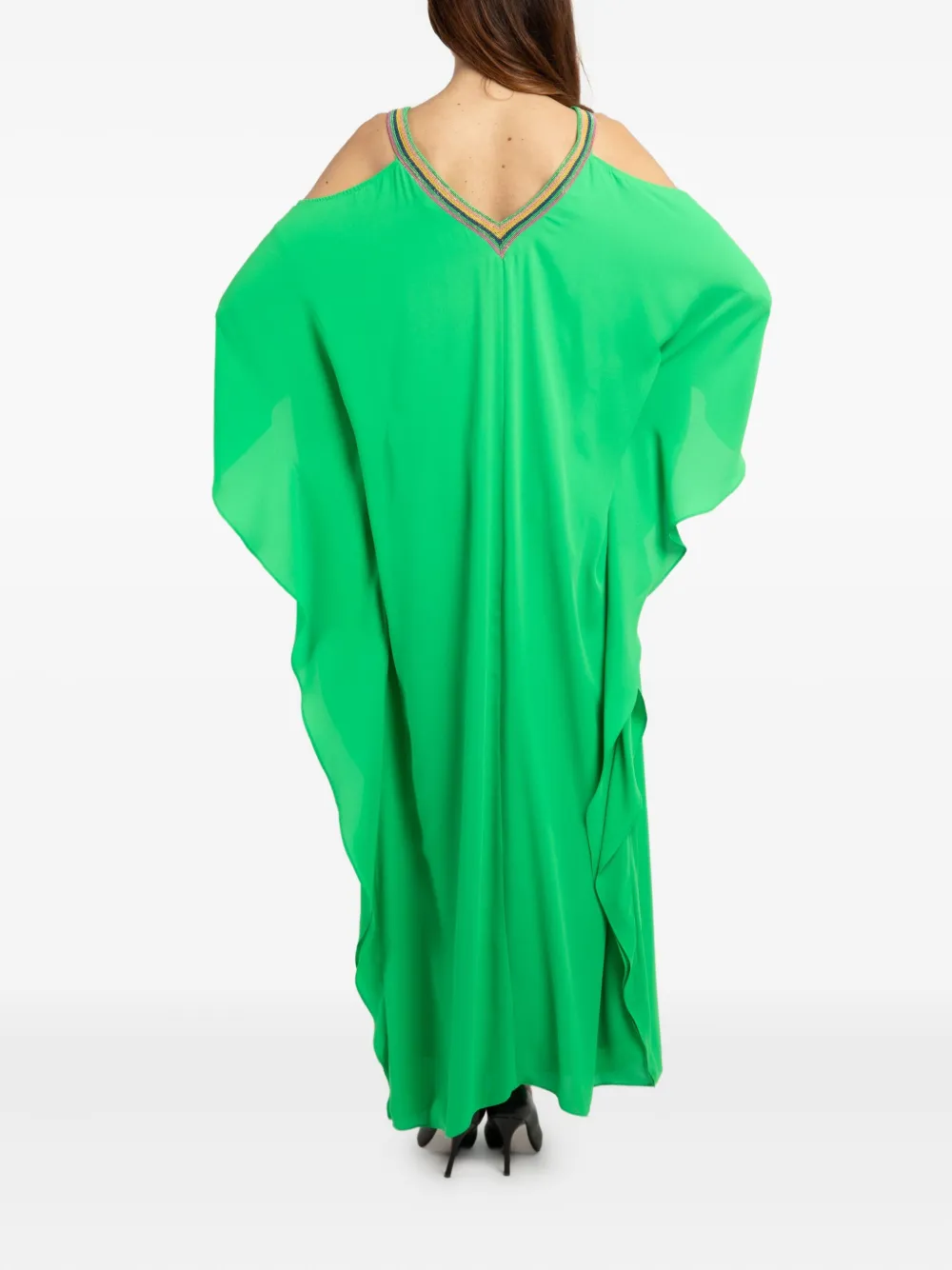 Twinset V-neck Maxi Dress In Green