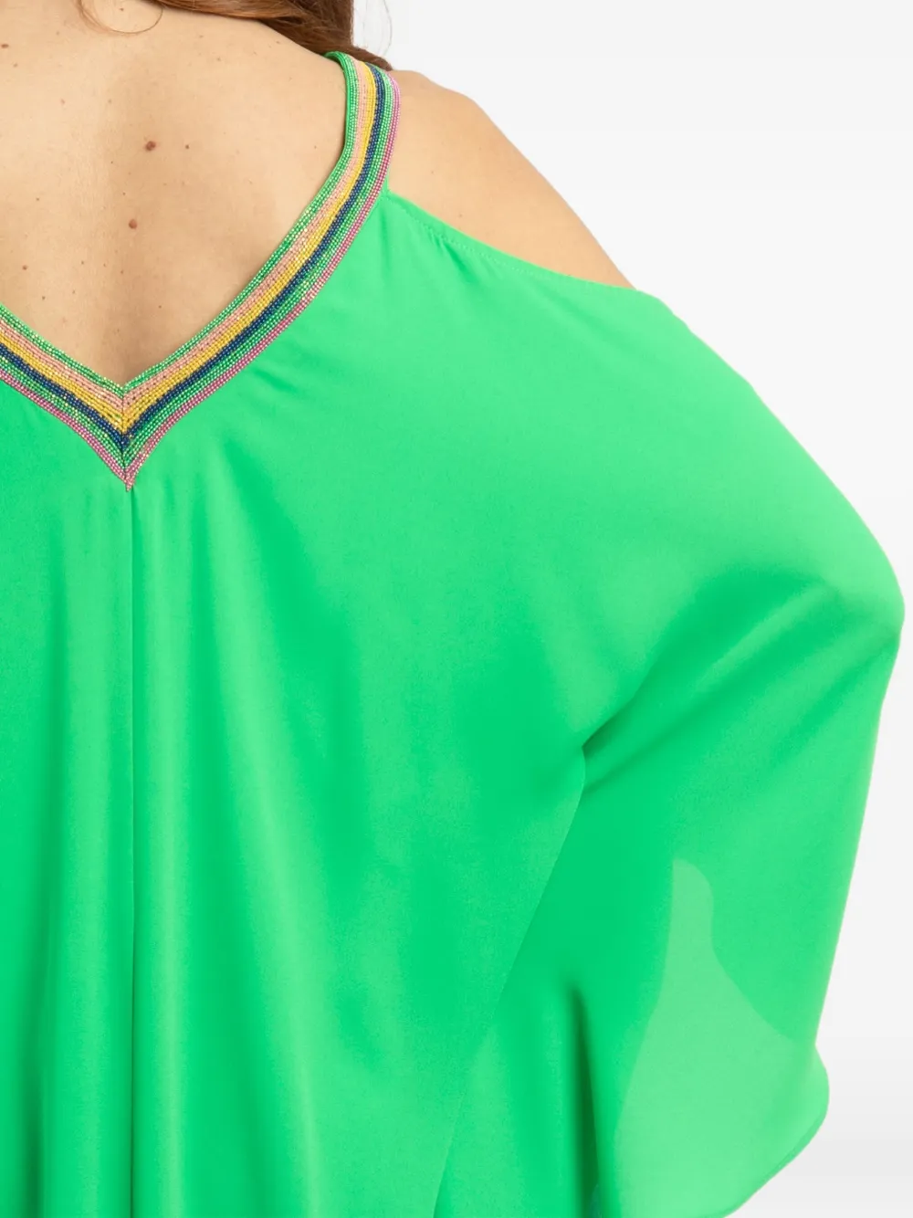 Twinset V-neck Maxi Dress In Green