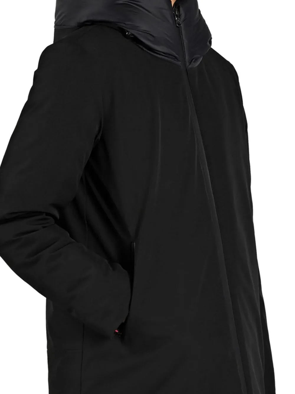 高领拉链派克大衣