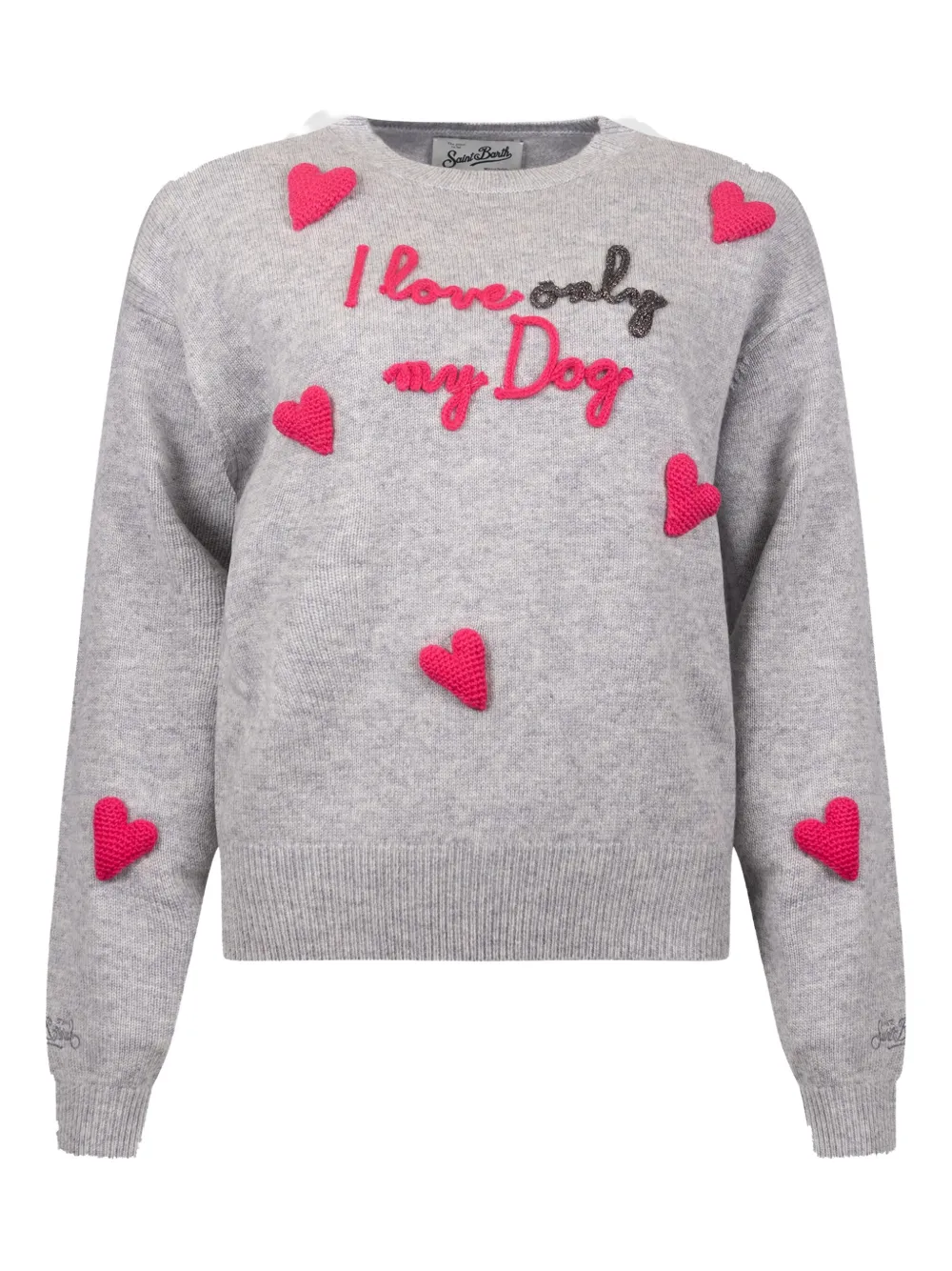 Mc2 Saint Barth Heart-detail Sweater In Gray