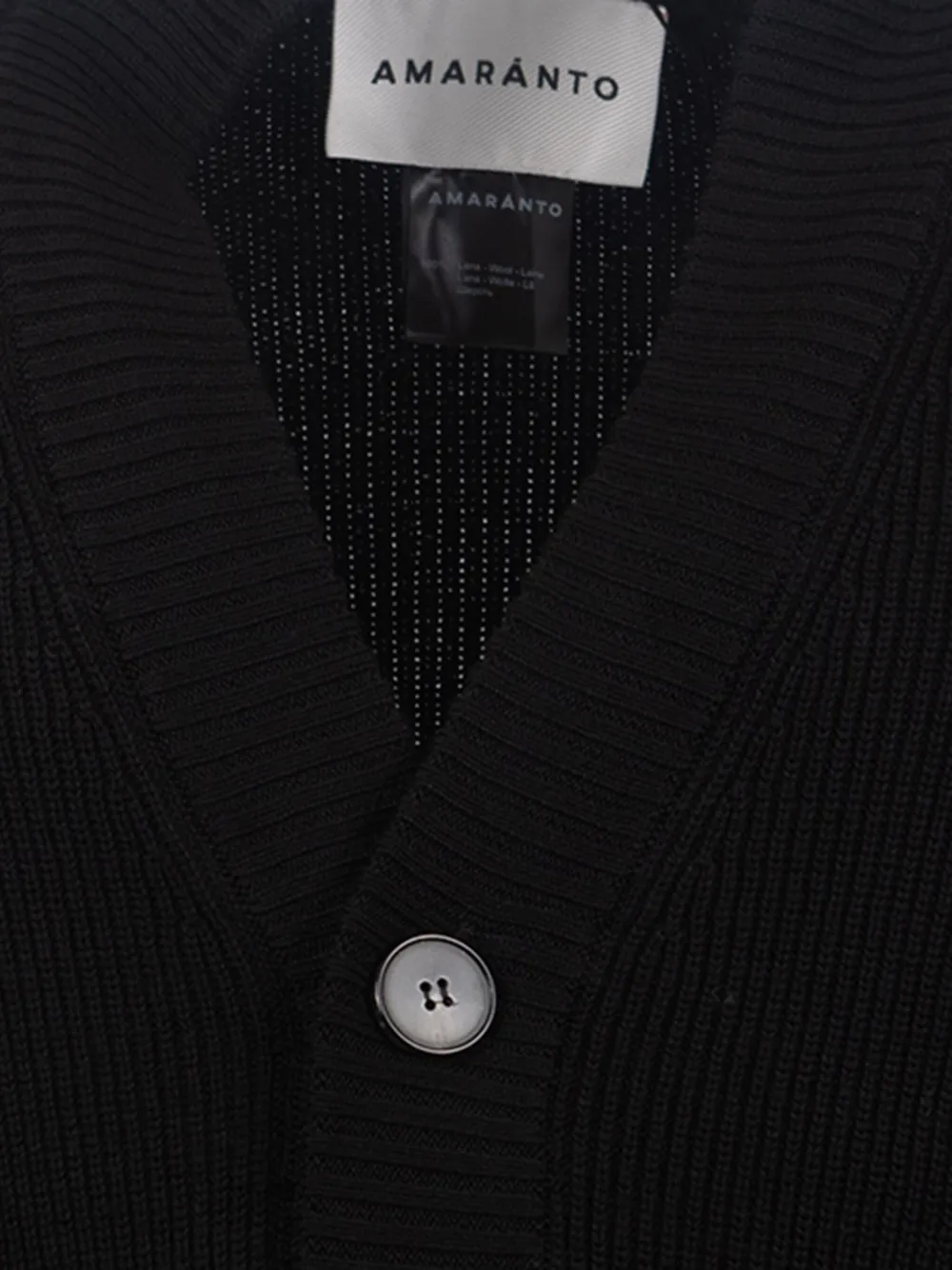 Amaranto V-neck Cardigan In Black