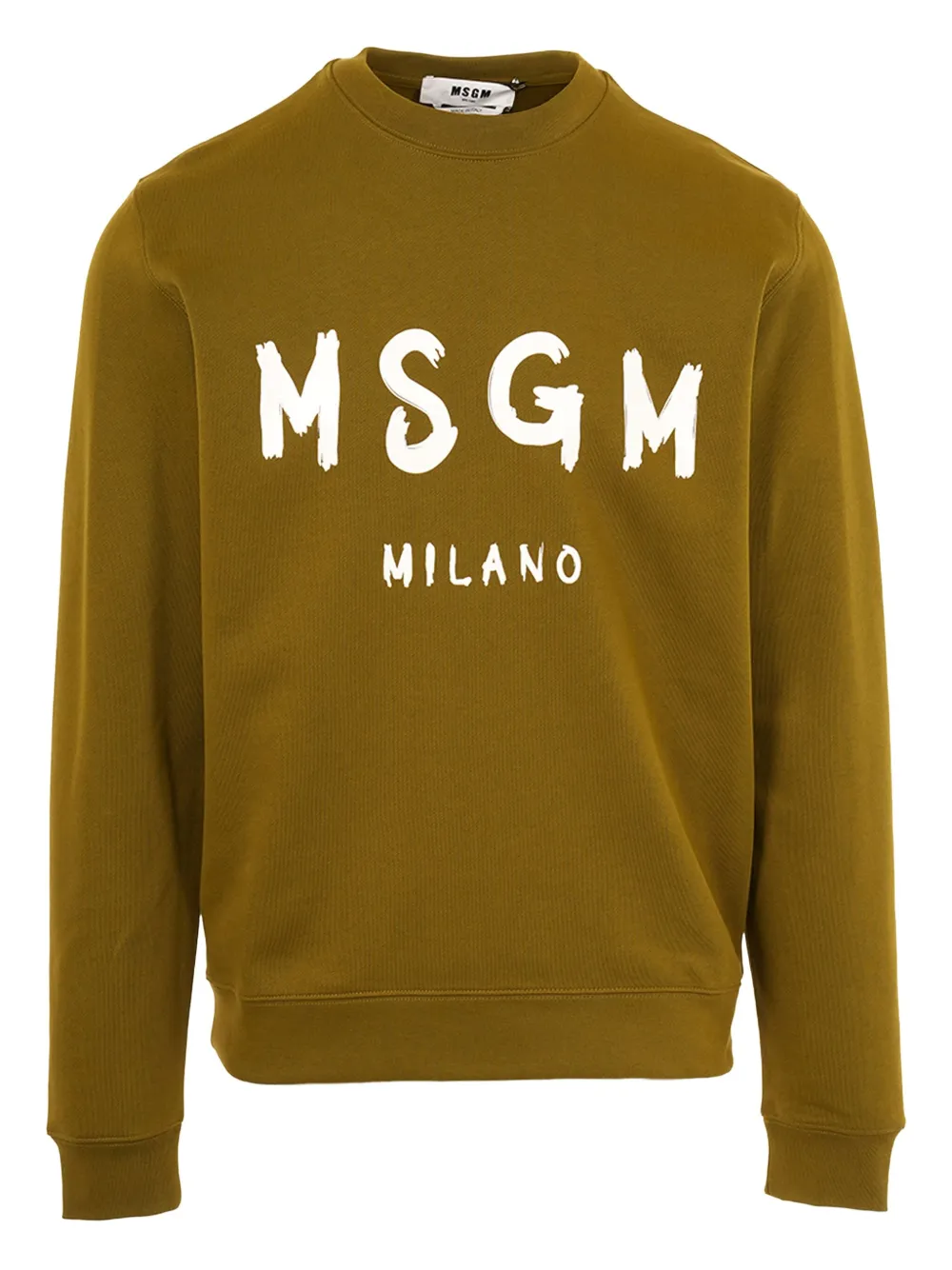 Msgm Logo-print Sweatshirt In Brown
