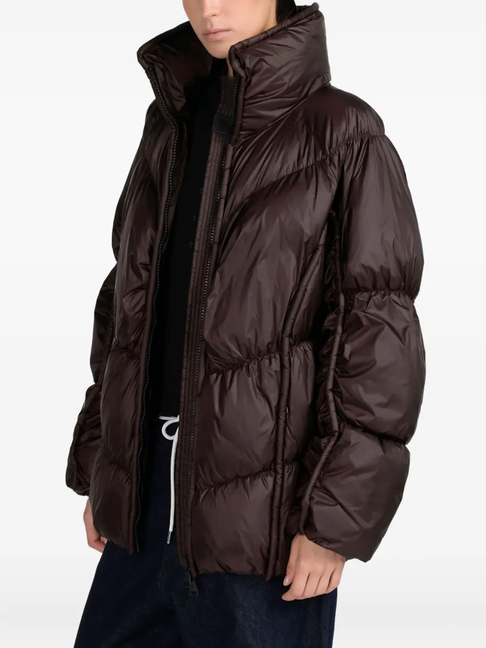Canadian Camille Funnel-neck Puffer Jacket In Brown