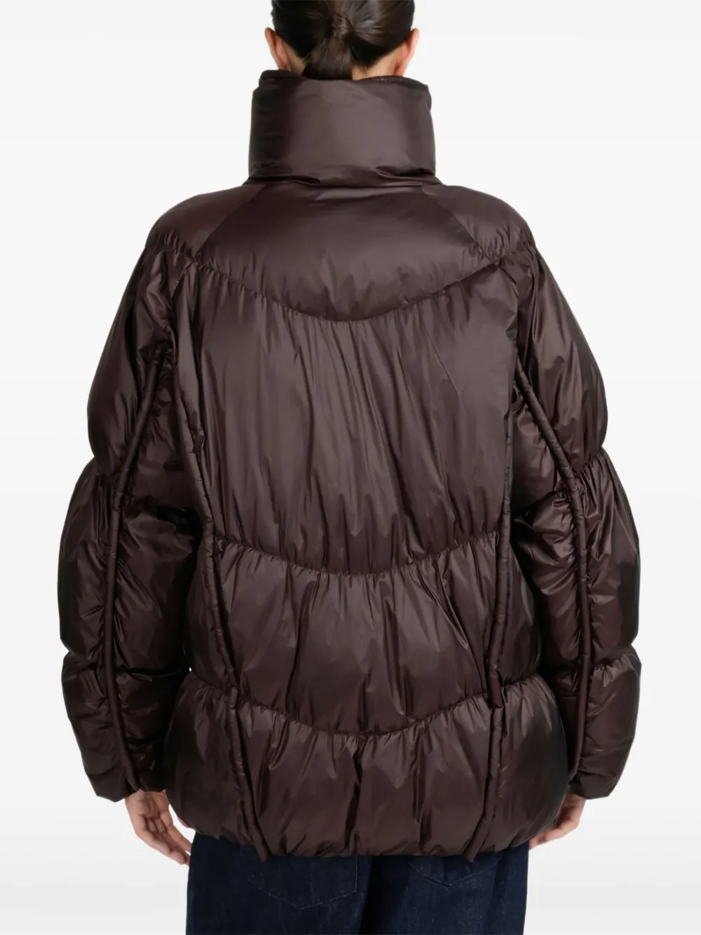 Canadian Camille Funnel-neck Puffer Jacket In Brown