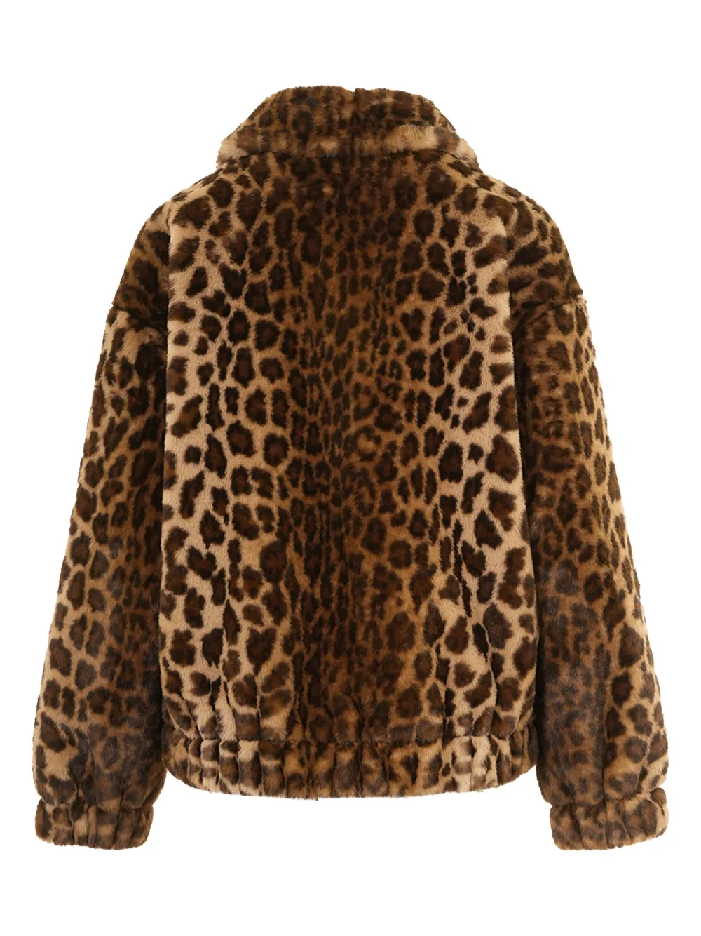 Mc2 Saint Barth Aveline Leopard Zip Jacket In Gray