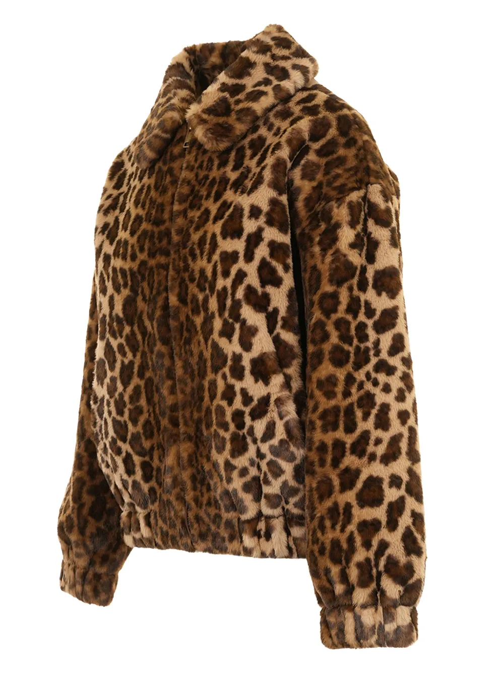 Mc2 Saint Barth Aveline Leopard Zip Jacket In Gray