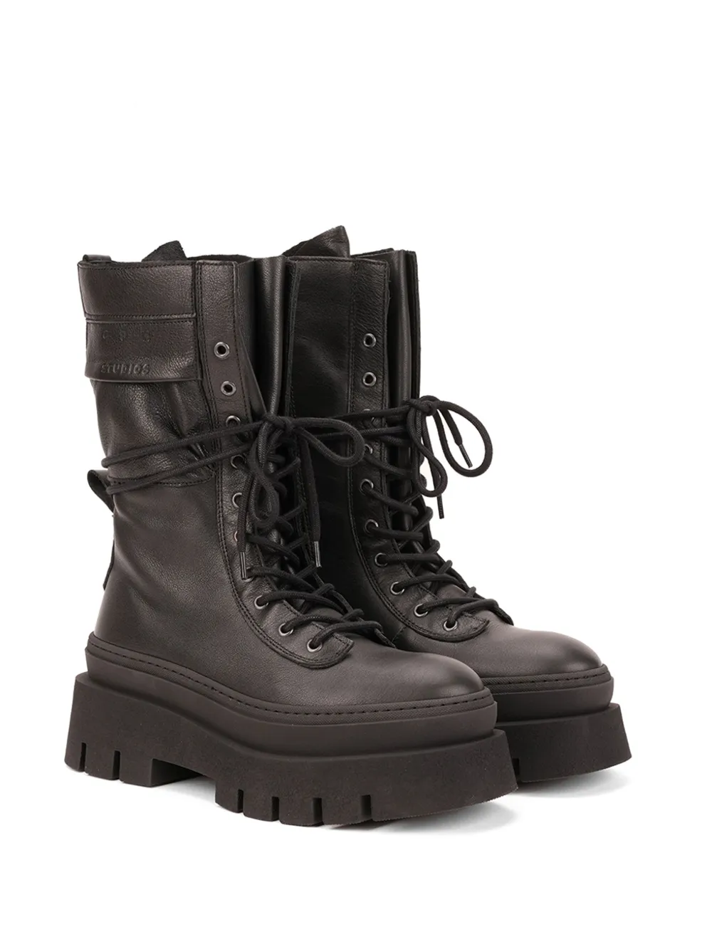 Copenhagen Studios Enkellaarzen met veters Zwart