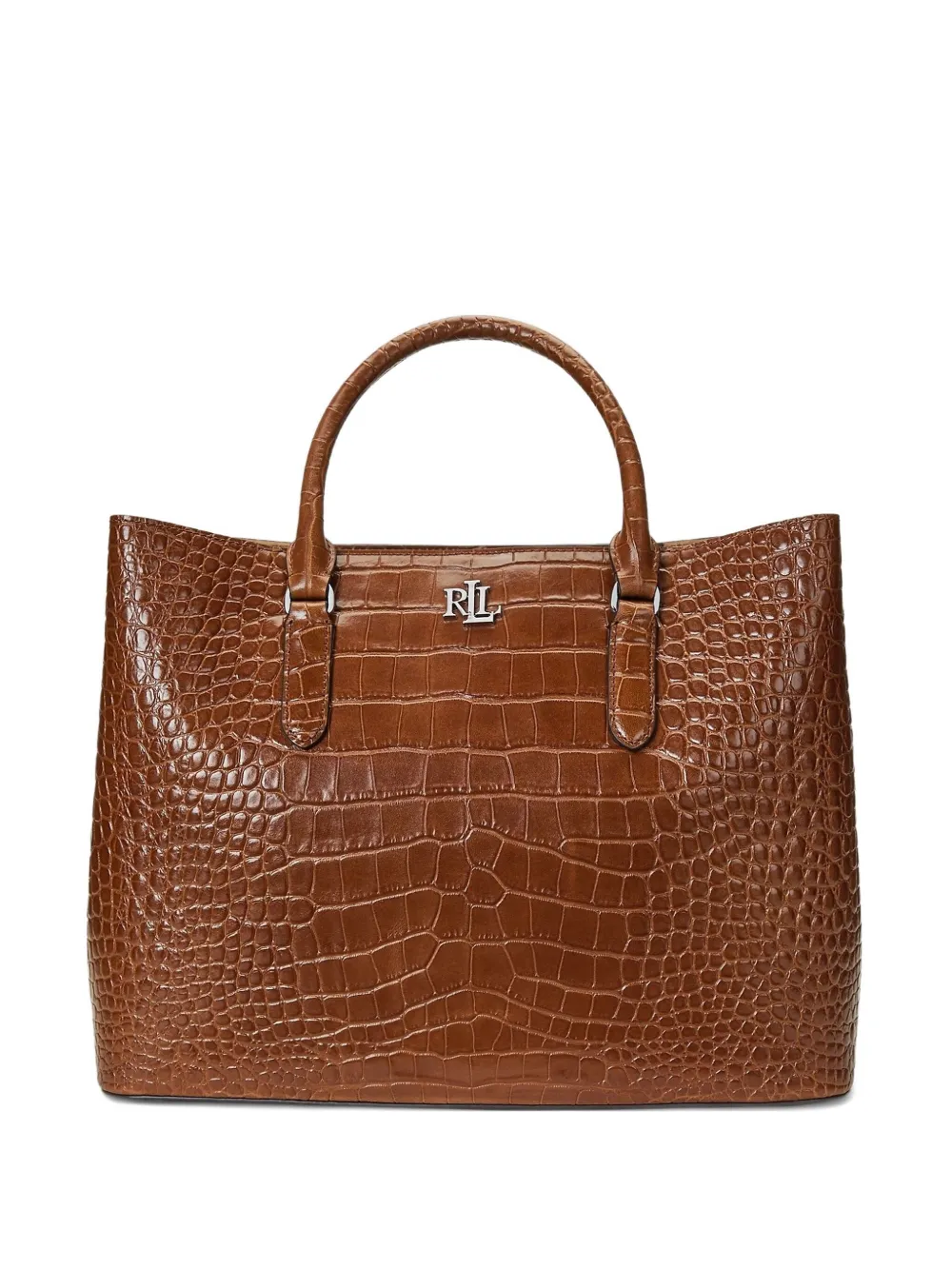 Lauren Ralph Lauren Grote leren shopper met reliëf Bruin