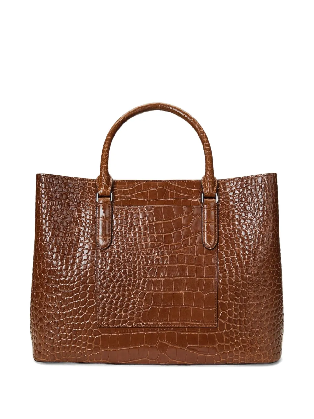 Lauren Ralph Lauren Grote leren shopper met reliëf Bruin