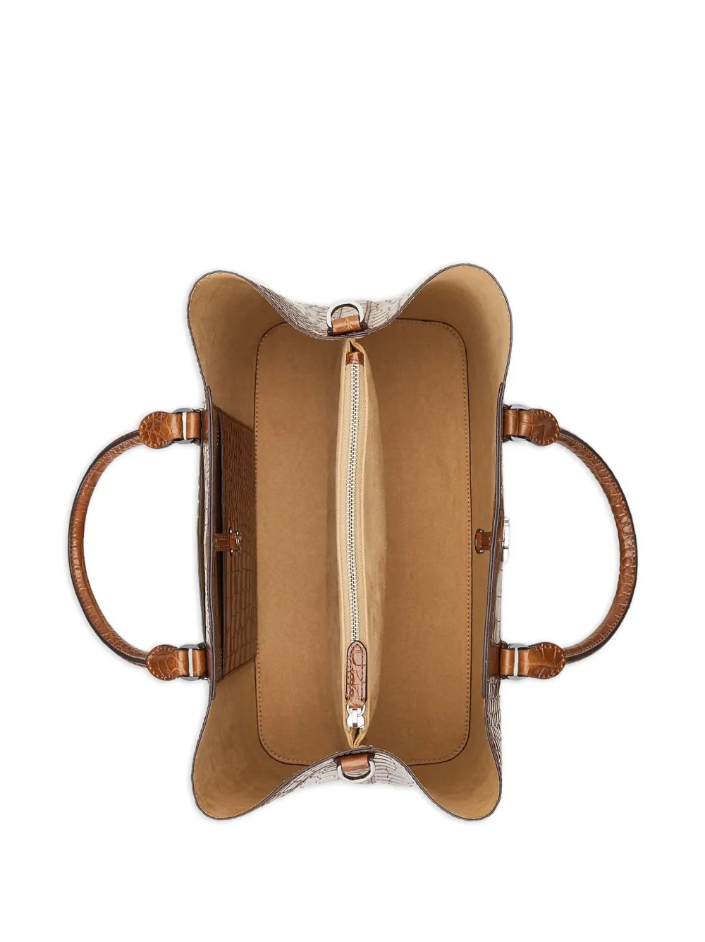 Lauren Ralph Lauren Grote leren shopper met reliëf - Bruin