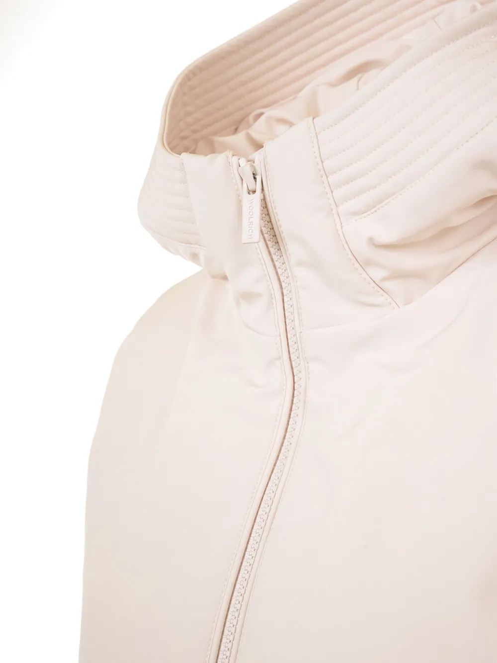 Woolrich Zip-fastening Hooded Coat In Neutral