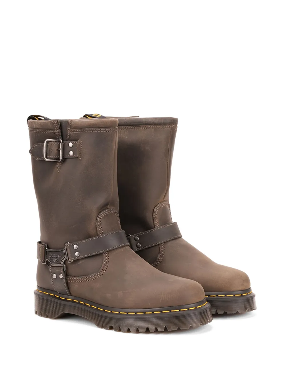 Dr. Martens Biker boots met gespbandje Grijs