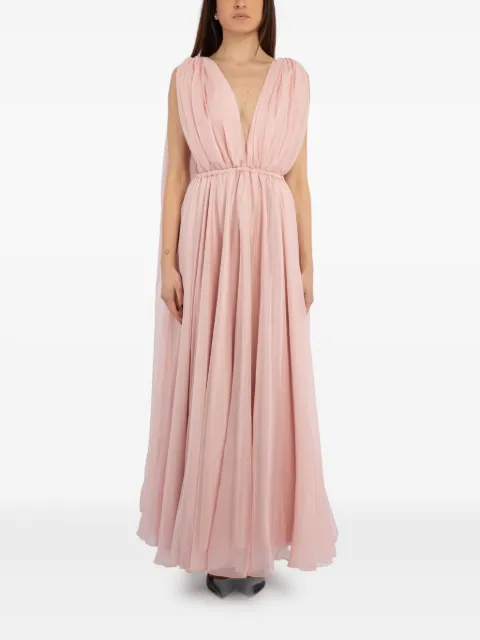 ACTUALEE draped V-neck maxi dress