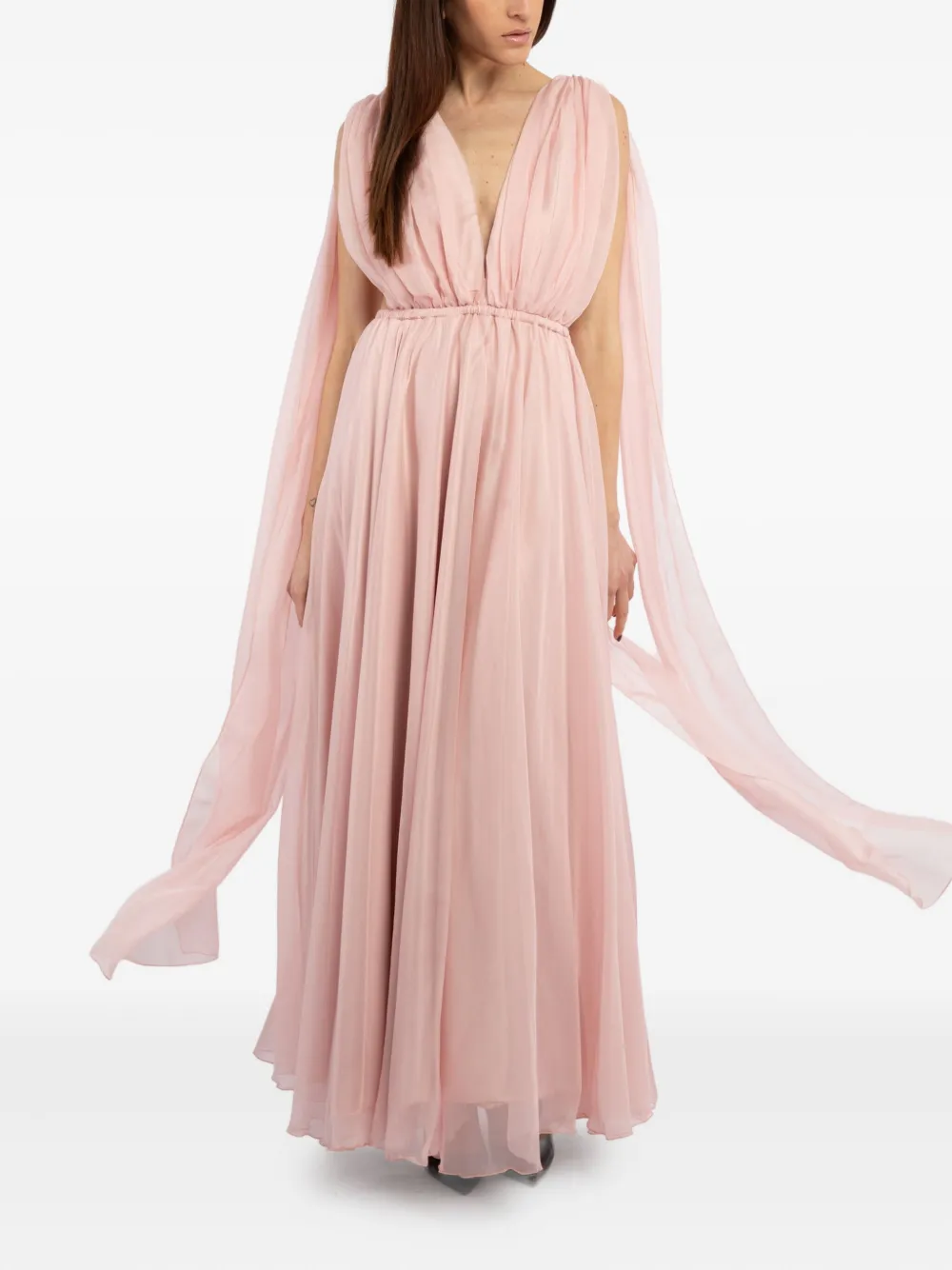 ACTUALEE Gedrapeerde maxi-jurk - Roze