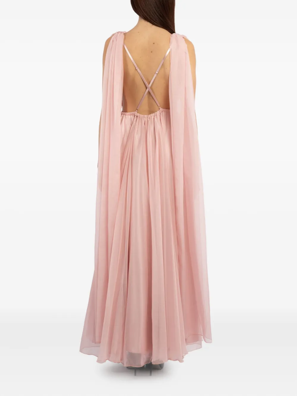 ACTUALEE Gedrapeerde maxi-jurk Roze