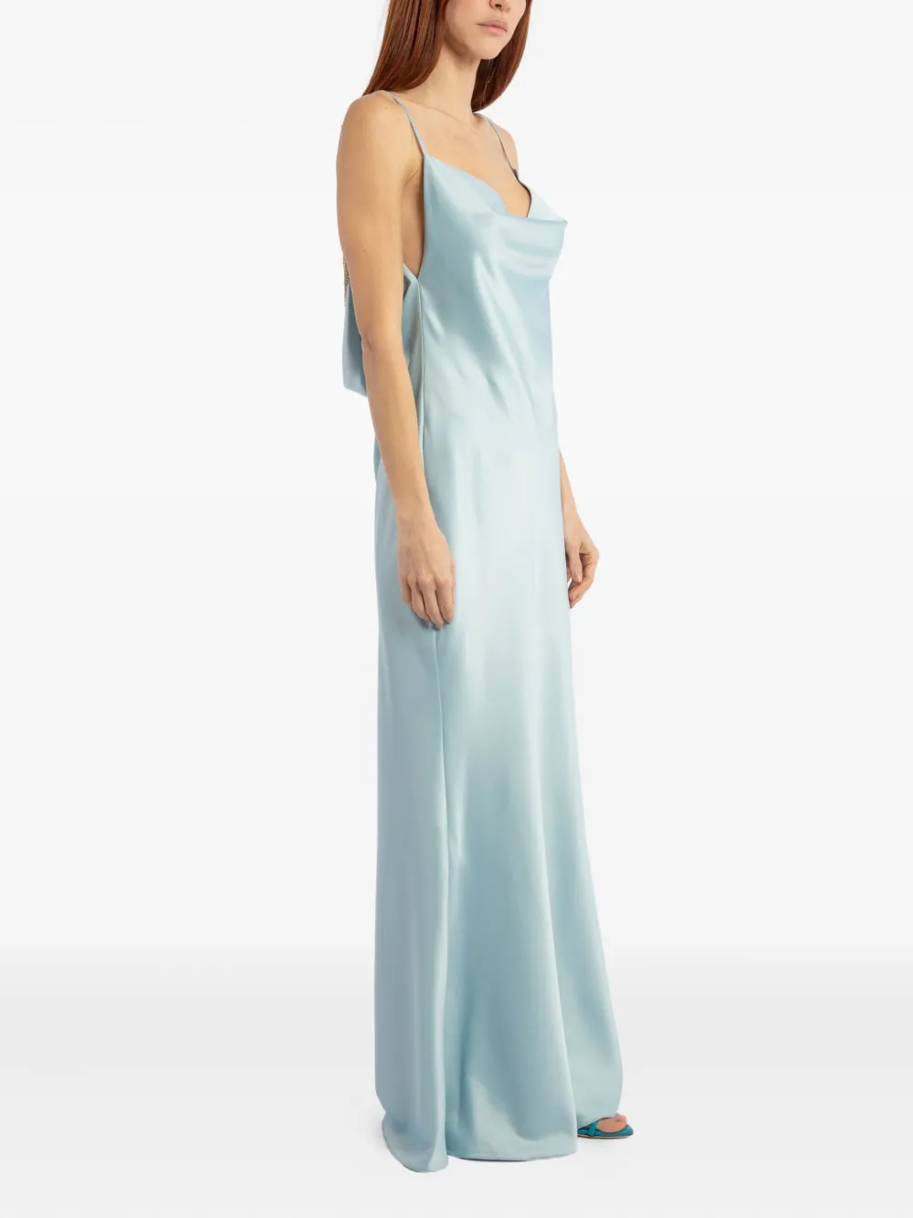 ACTUALEE Maxi-jurk met kettingdetail - Blauw