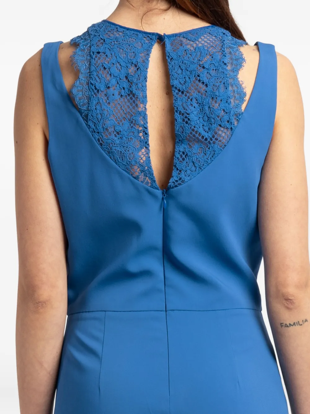 PINKO Flared jumpsuit met kanten vlakken Blauw