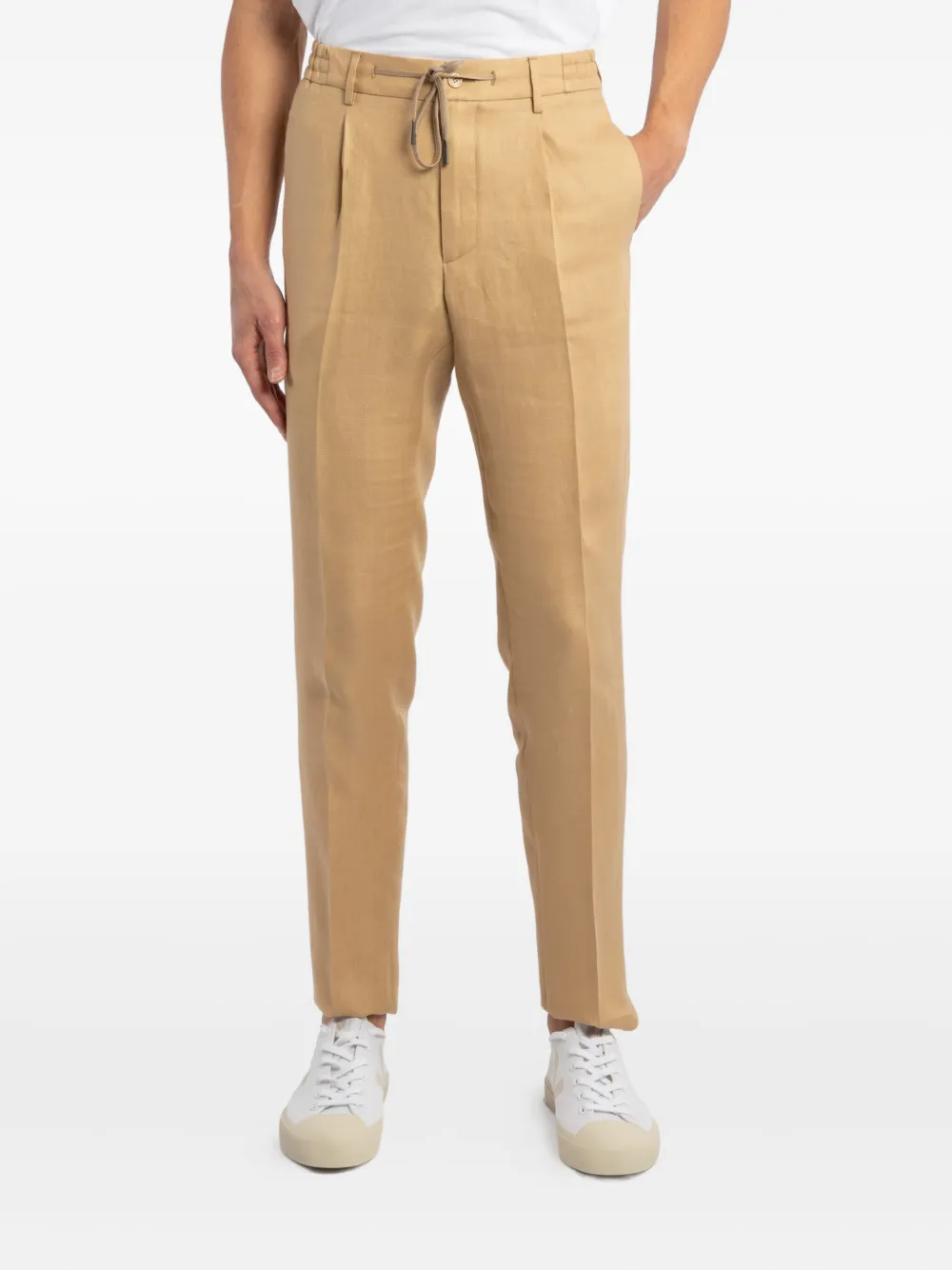 Tagliatore drawstring pleated trousers | Neutrals | Image 1