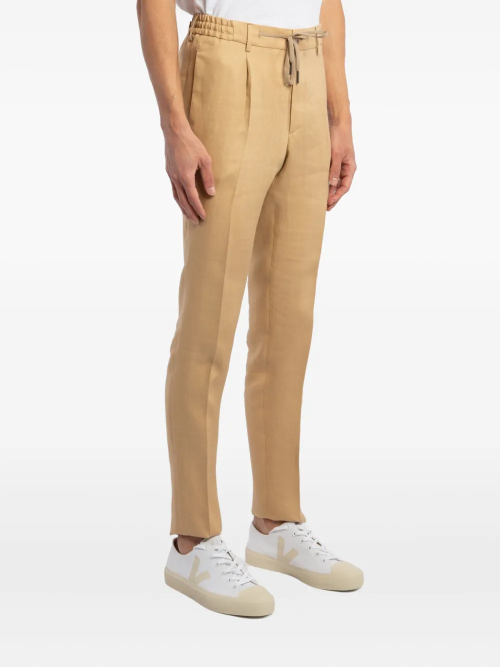 Tagliatore Plooibroek met trekkoord Beige