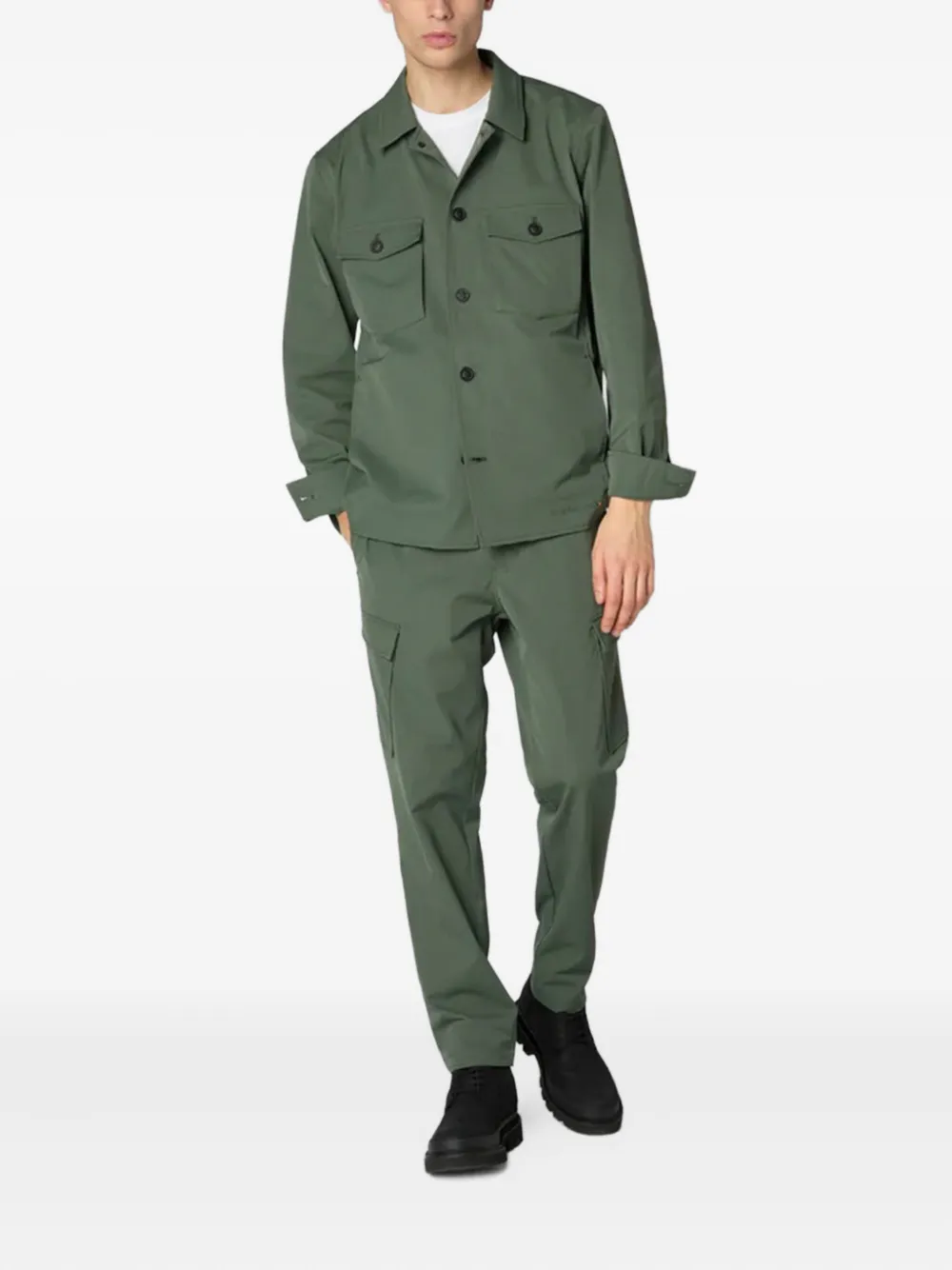 Save The Duck Buttoned Chest-pocket Jacket In Green