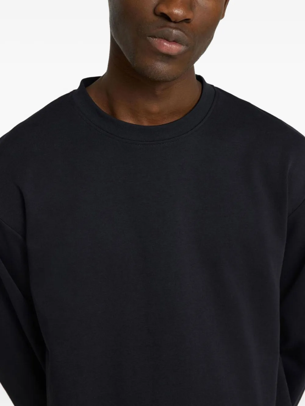 Selected Long-sleeve Crew-neck T-shirt In Black
