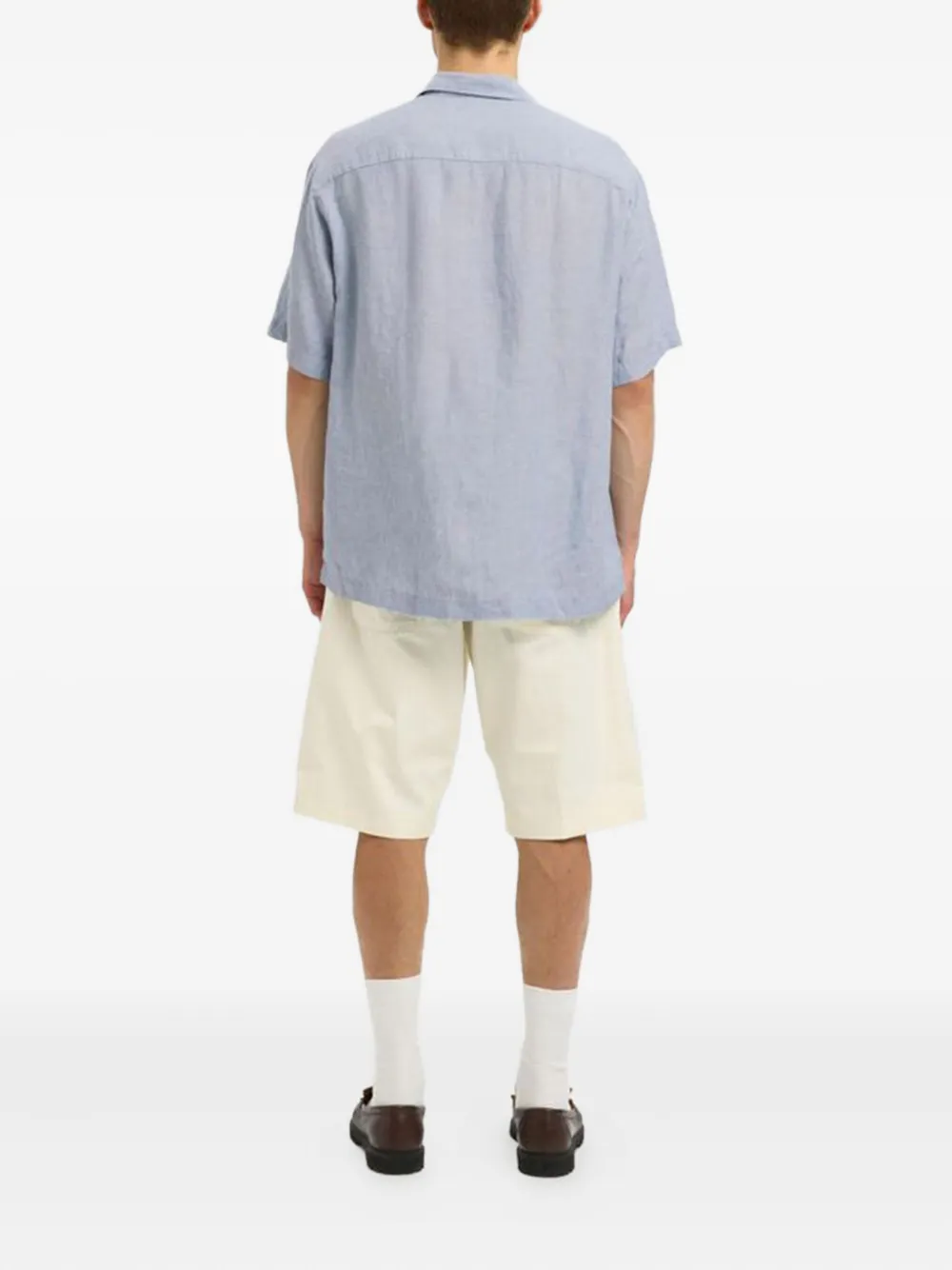 Selected Cuban Collar Short-sleeve Shirt In Animal Print