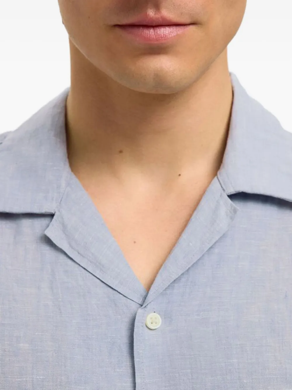 Selected Cuban Collar Short-sleeve Shirt In Animal Print