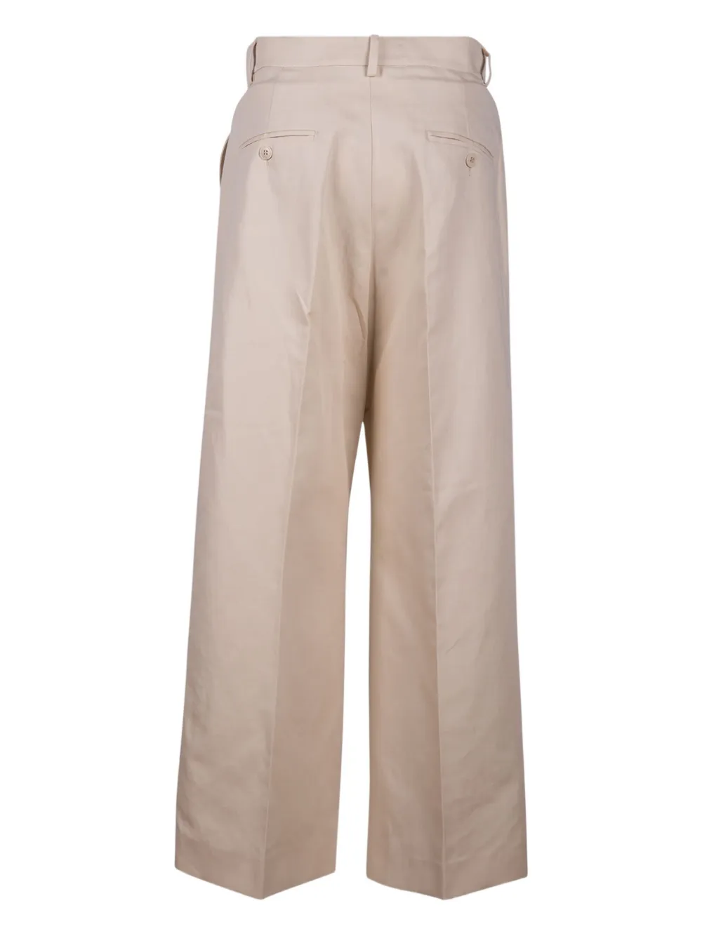 Weekend Max Mara Broek van scheerwol met riemlus - Beige