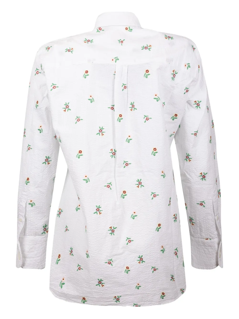 MC2 Saint Barth Blouse met knoopsluiting en geborduurde bloemen - Wit