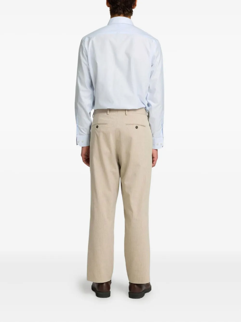 Selected Long-sleeved Cotton Shirt In Blue