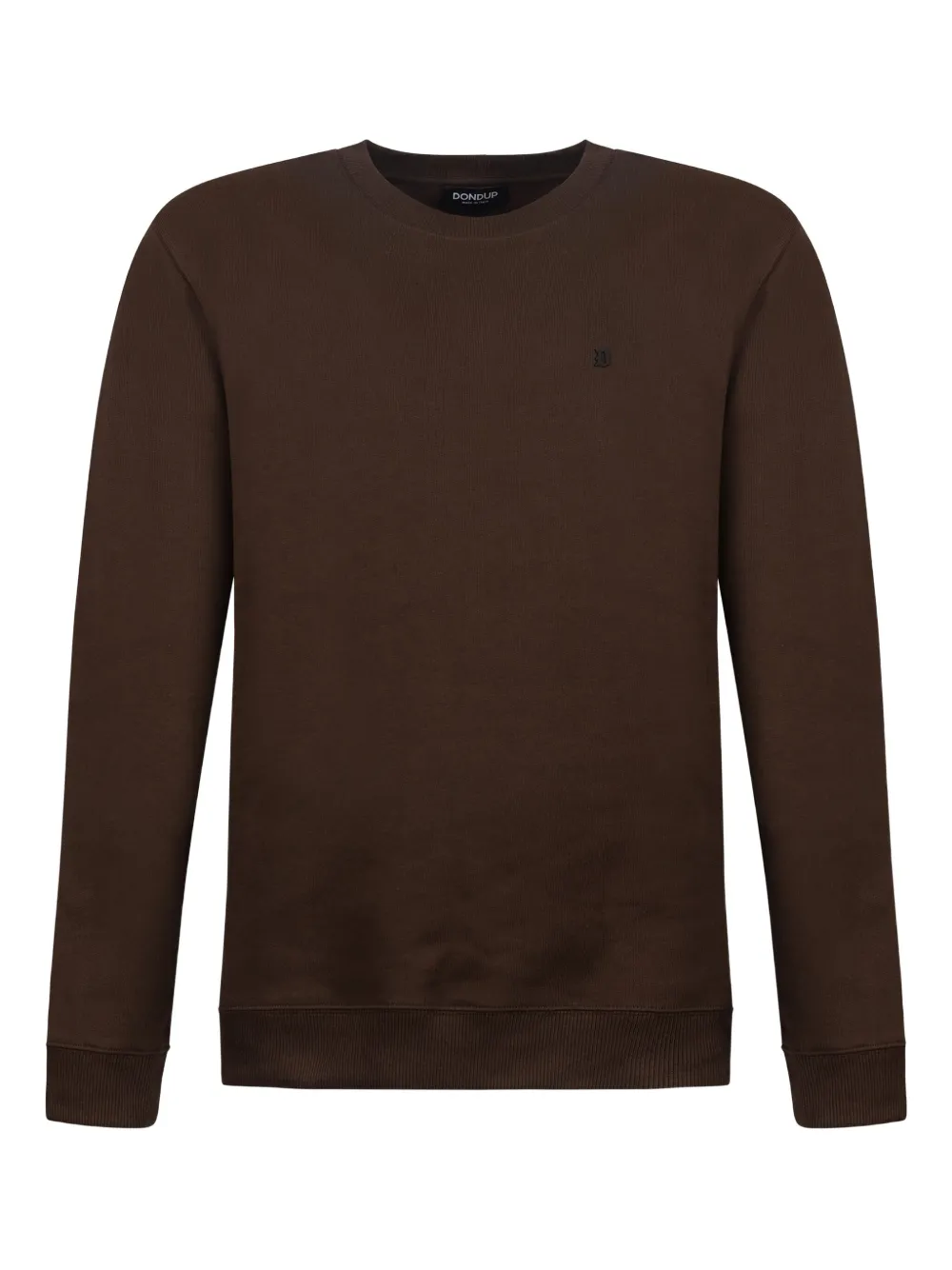 Dondup Embroidered Logo Cotton Sweatshirt In Brown