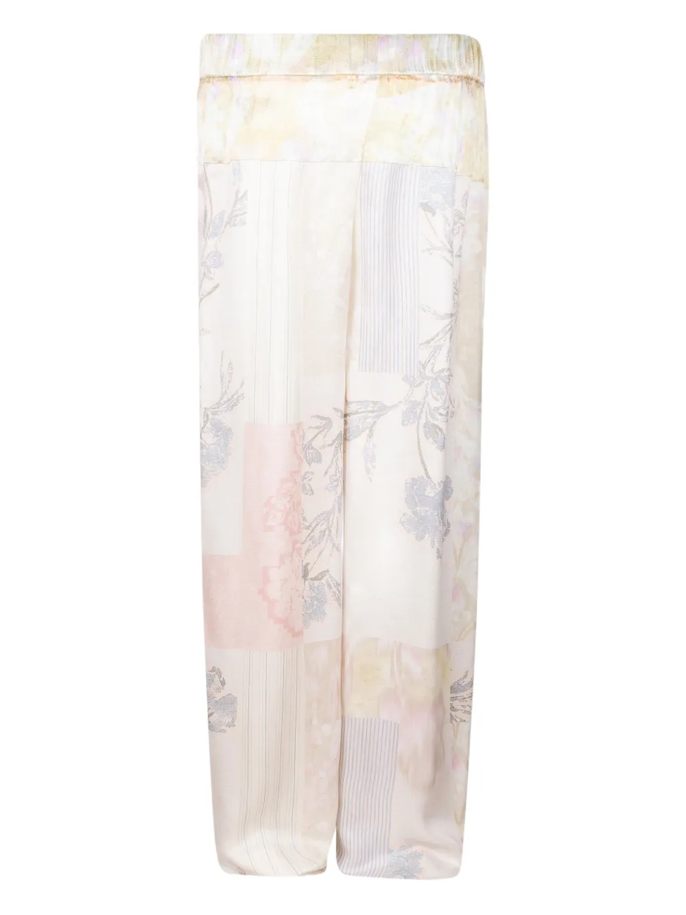 Forte Forte Pantaloni a fiori patchwork - Toni neutri