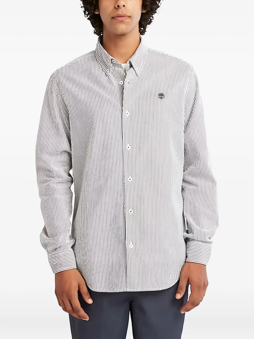 Timberland Striped Long-sleeve Shirt In White