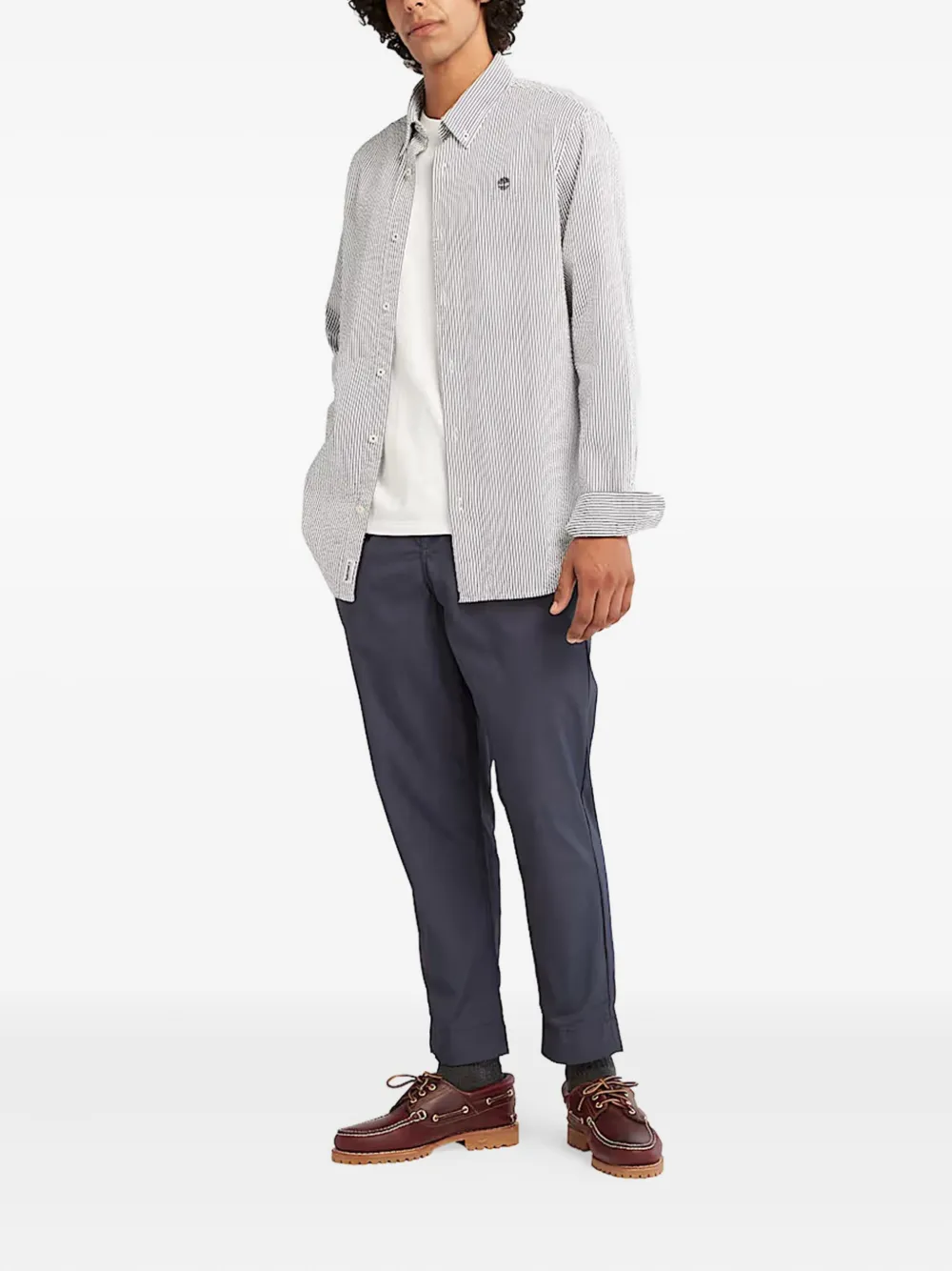 Timberland Striped Long-sleeve Shirt In White