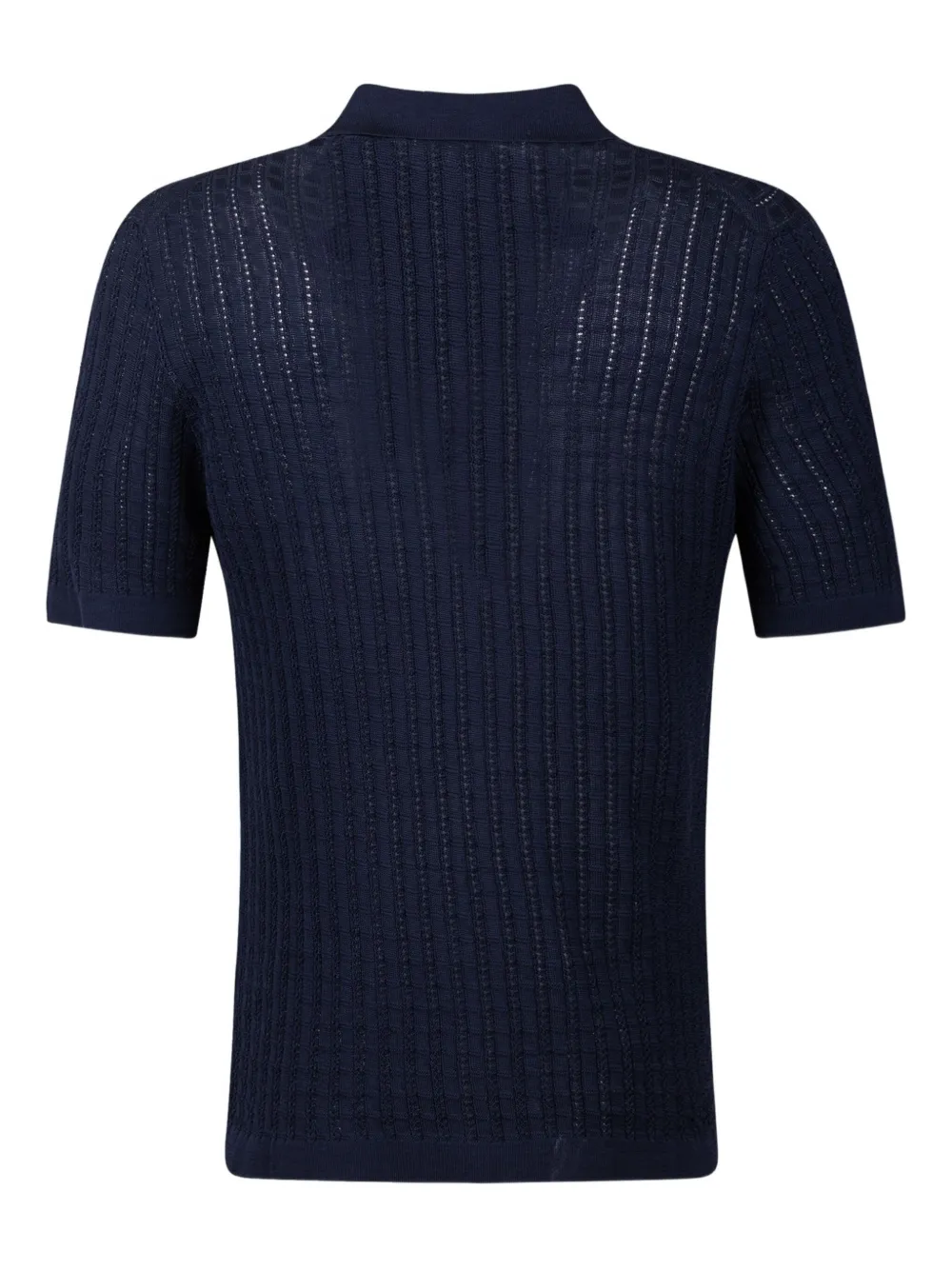 Tagliatore Gestreept gebreid overhemd - Blauw