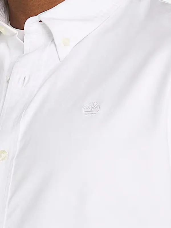 Timberland Oxford Button-down Long-sleeve Men Shirt - White