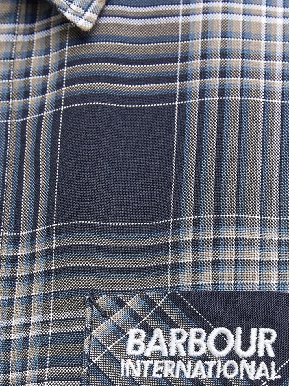 Barbour International Checked Pocket Shirt In Gray