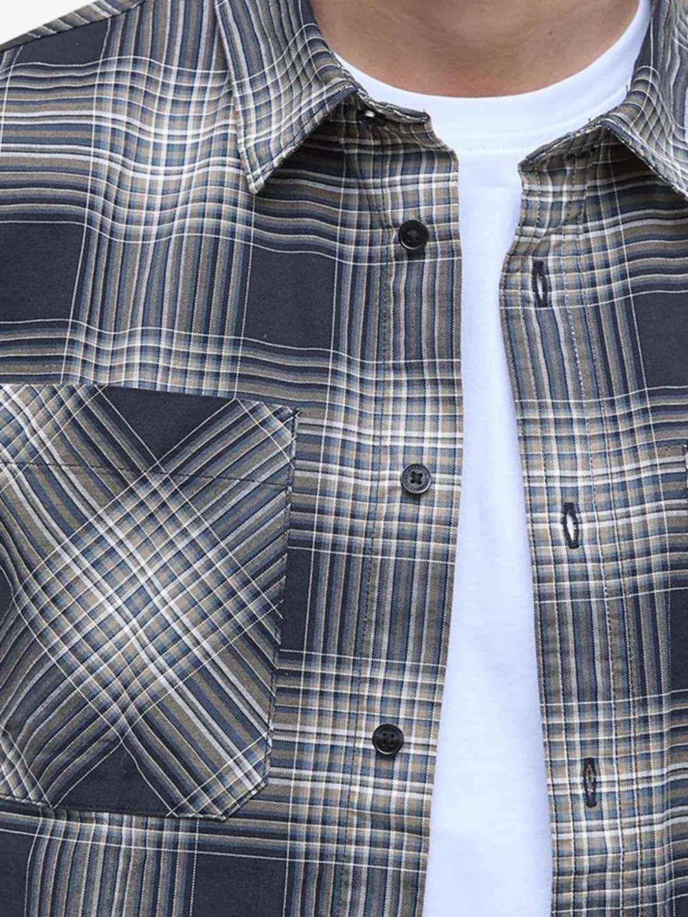 Barbour International Geruit overhemd met borstzak - Blauw