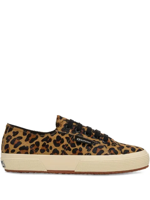 Superga leopard-print lace-up sneakers